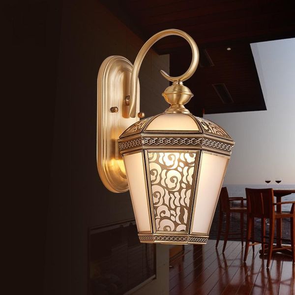 

wall lamp copper exterior courtyard waterproof balcony simple continental garden villa retro bedroom lu725236