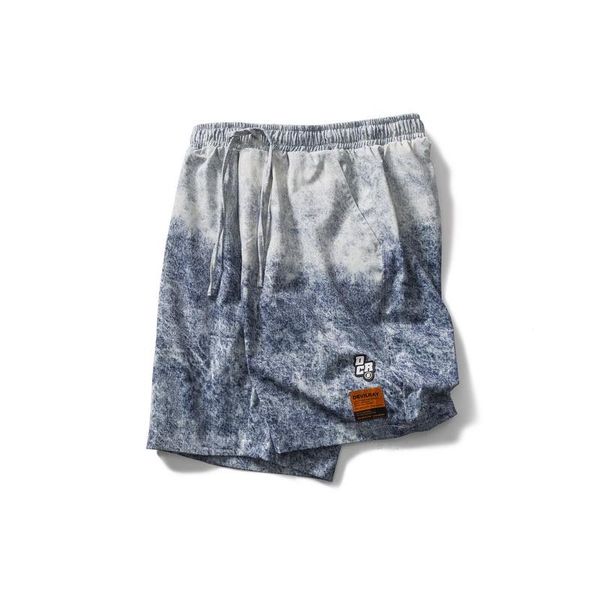 

men's shorts 2021 summer gradient denim print shorts-, White;black