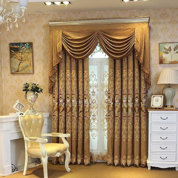 

curtain & drapes high-end hollow embroidery curtains european american style chenille for living room bedroom tulle custom