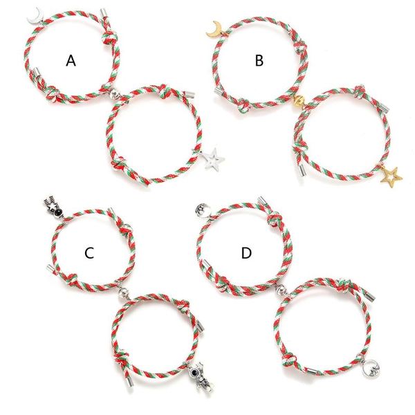 

charm bracelets x7af 2pcs star and moon lover couple magnetic distance bracelet kit lovers matching friendship fashion jewelry, Golden;silver