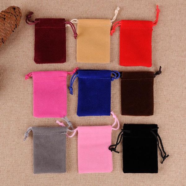 

gift wrap 50pcs 5x7cm velvet bag drawstrings pouches small size jewelry display packing bags christmas wedding 88