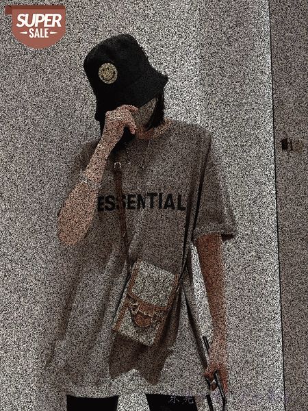 

spot fear of god eentials double-line chest letters short-sleeved men's and women's t-shirts #l62q, White