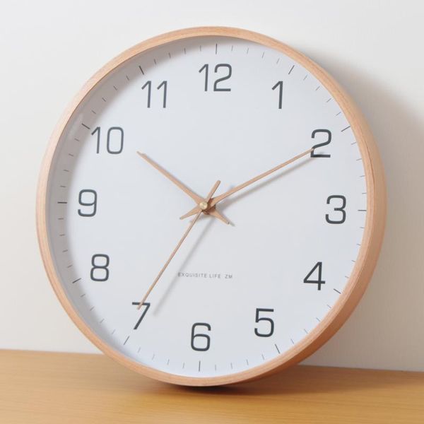 

wall clocks wood modern clock digital fashion simple silent classic nordic horloge murale living room decoration bd50zb