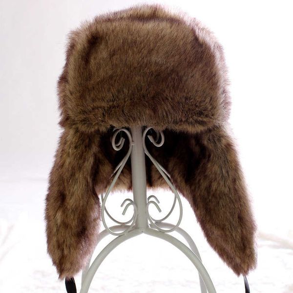 

fur lei feng hat northeast imitation wool korean men's and women's hat winter warm ear protection wind snow, Blue;gray