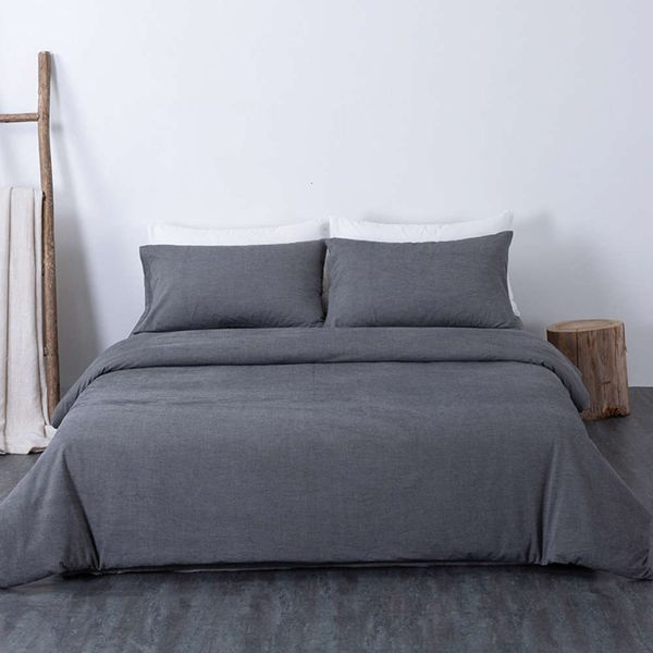

b & b pure color washed cotton 4-piece set of simple bedding without printing style