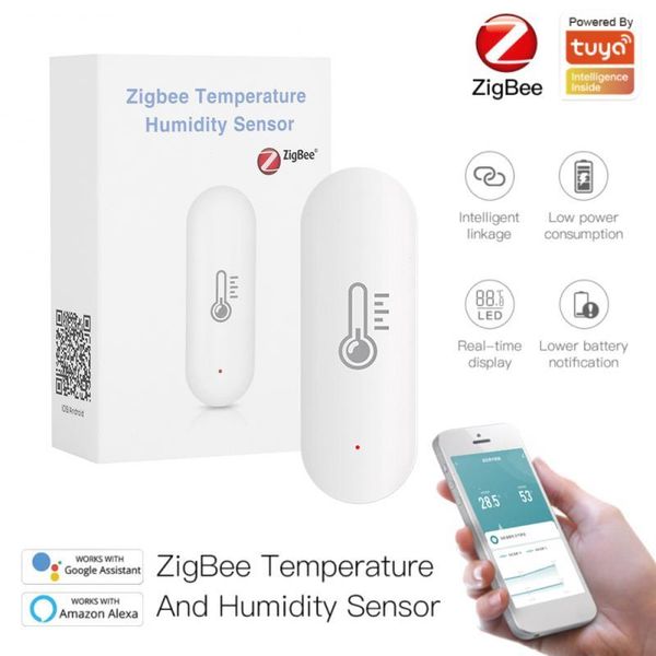 

smart home control tuya wifi zigbee temperature and humidity sensor controller meter indoor hygrometer thermometer for alexa google