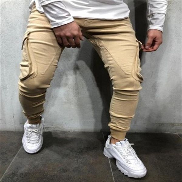 

designer color pencil pants long solid fashion trousers mens casual loose drawstring pants mjebf, Black