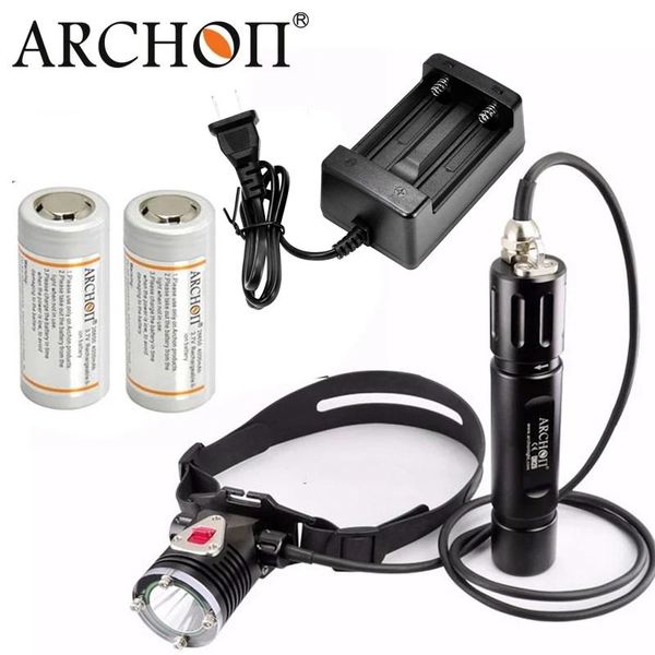 

headlamps archon dh25 wh31 diving headlight cree xm-l max 1000 lumen 100 meter underwater dive head light with 26650 battery charger