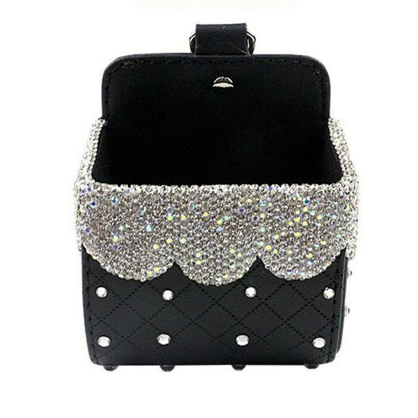 

car organizer bling diamond air outlet storage box multi-function phone holder hanging bag interior decoration accessories