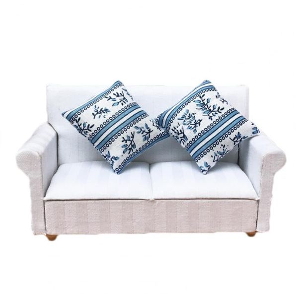 

1:12 miniature sofa comfortable realistic wood dollhouse modern sofa for girls