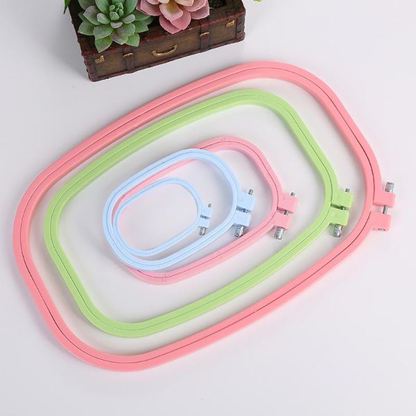 

abs tools decoration circles handy sewing embroidery hoop art craft cross stitch square shape accessories frame diy durable, Black