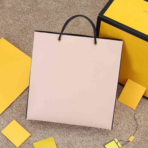 

large tote bag handbag cowhide bags classic fashion f letter genuine leather interior pocket summer holiday handbags pack high quality