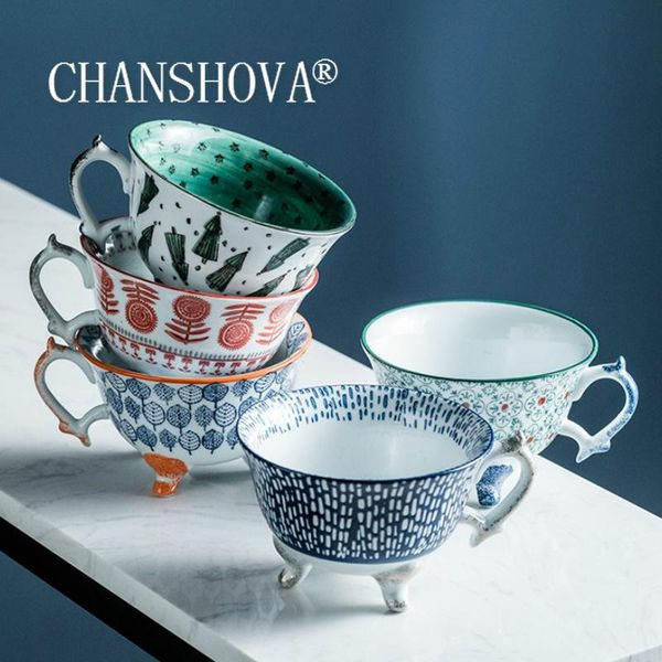 

chanshova 250ml ceramic breakfast cups creativity personality coffee mugs teacup chinese porcelain h595