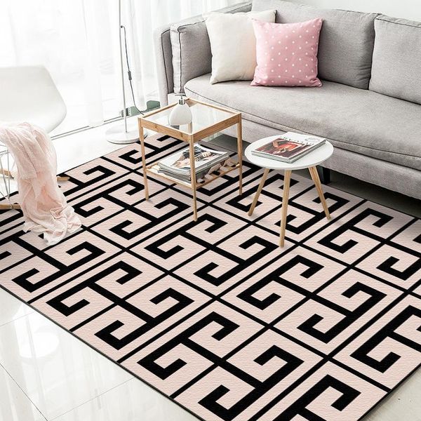 

carpets nordic geometric rhombus for bed room living home decoration modern gray black area rugs non slip chair cushion mat