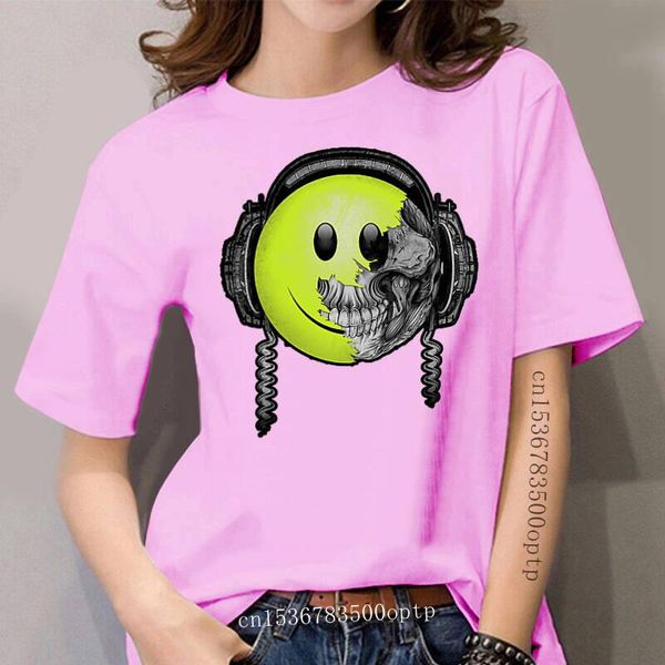 

women's t-shirt women t shirt techno acid house edm drum and bass summer fashion shirts black funny novelty tshirt, White