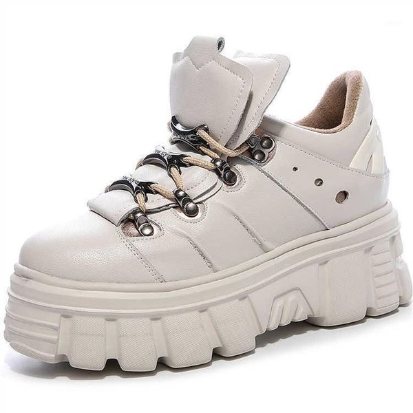 

boots autumn and winter 2021 thick bottomed muffin shoes with high inner leather small white leisure sports large women's1, Black