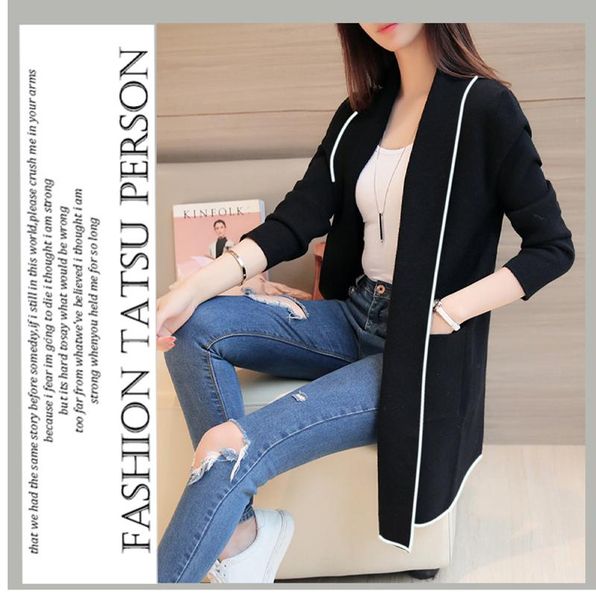 

women's sweaters jiasiyun sweater coat 2021 women oversized knitting cardigans autumn winter turn down collar knitted outerwear 02, White;black