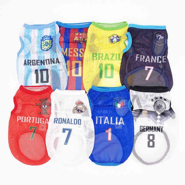 

football baby cat and dog spring summer teddy bear breathable mh fashion back heart small pet cloth