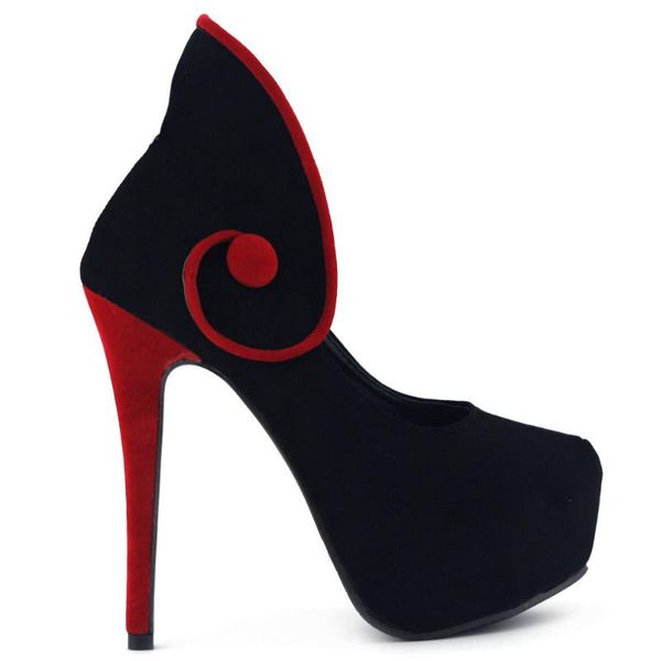 

dress shoes lf80809 black/red button curved hidden platform party club pump