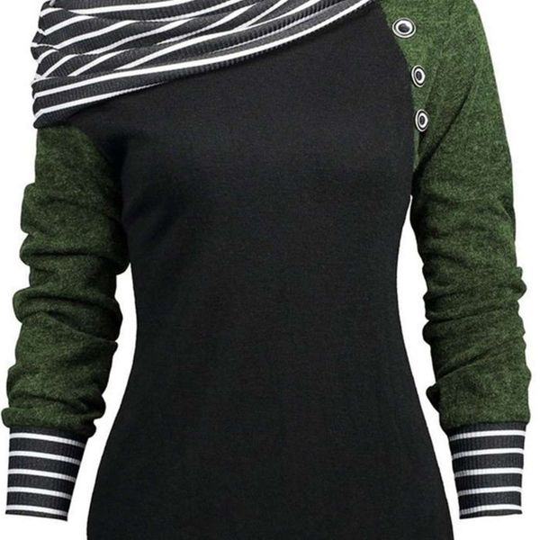 

designer and winter 2020 new color matching pile autumn collar long sleeve women's sweater hoodies set cotton sweatshirt tracksuit spor, Black