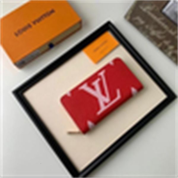 

wallet brand leather designer canvas luxury wallets m60017 key red real fight long powder chain zipper pouches wallet card printed holders p, Red;black