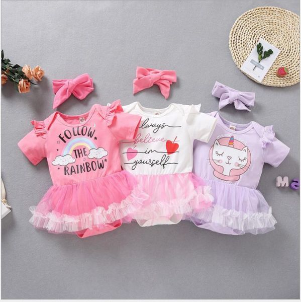 

girl's dresses summer children's cute letters net yarn dress cotton comfortable and breathable girl princess fashion print kids cl, Red;yellow