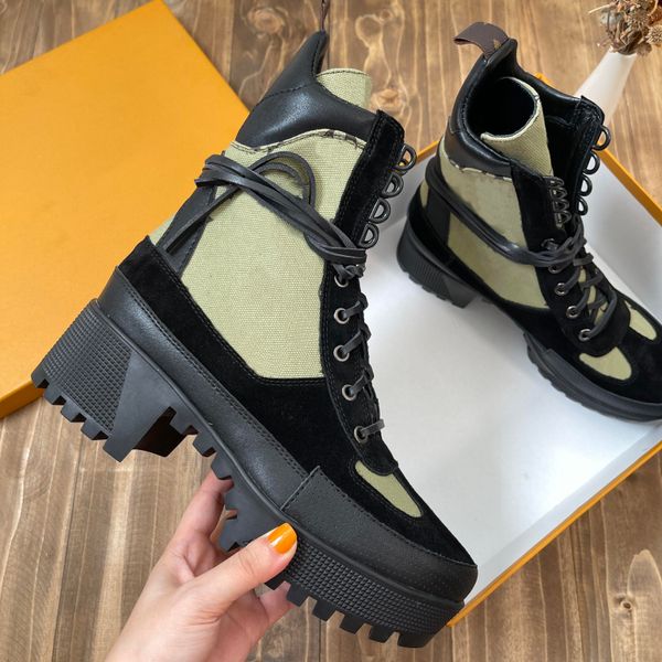 

luxury designer leather women boots martin desert boot medal 100% real leathers coarse winter designers shoes size 35-42, Black