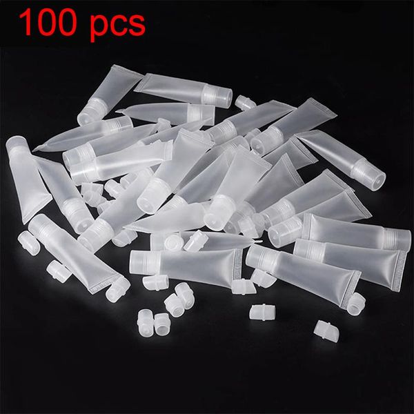 

storage bottles & jars 100pcs/bag 5/8/10/15ml empty lip gloss tubes lipstick tube soft makeup squeeze clear container