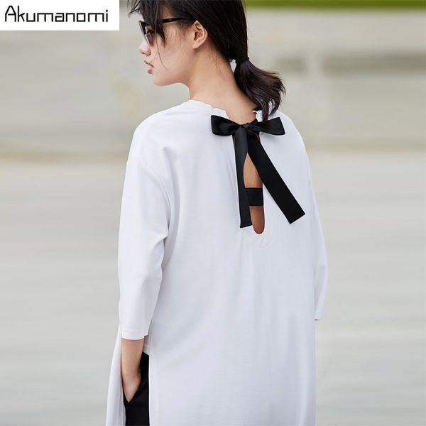Algodão preto branco gargantilha básica camiseta grande camisas plus size 7xl 6xl 5xl 4xl xxxl harajuku mulheres estilo moda feminino camisa top 210310