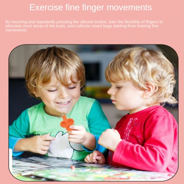 

100pcs dhl simple dimple keychain fidget sensory push pop bubble toy pendants squeeze silicone bubbles stree relief finger toy h38ga46