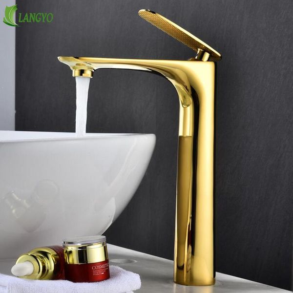 

bathroom sink faucets langyo luxury basin faucet brass made tall white mixer tap vanity cold water golden