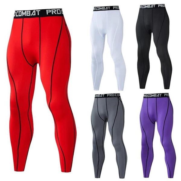 

men's pants men compression tight leggings running sports male fitness jogging quick dry trousers workout training yoga bottoms, Black