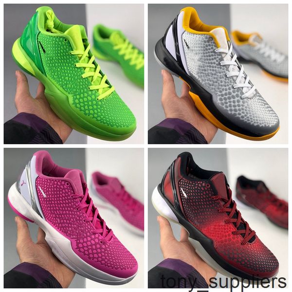 

with box 2020 new 6 protro vi mens basketball shoes pink green gray 6s erica var trainers sports sneakers outdoor des chaussures