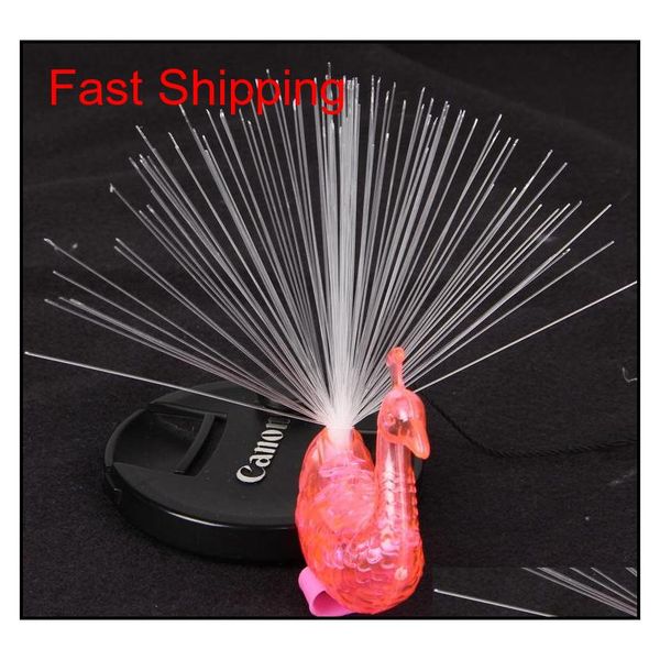 

led glow peacock finger light laser beams ring optical fiber toy flash kid fluorescent shiny neon flashin jlltos dh_garden, Silver