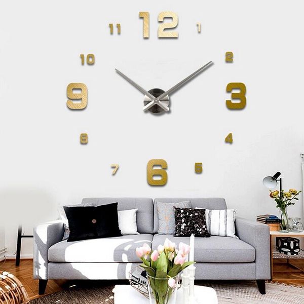 

wall clocks 2021 clock watch horloge murale diy 3d acrylic mirror large home quartz circular needle modern