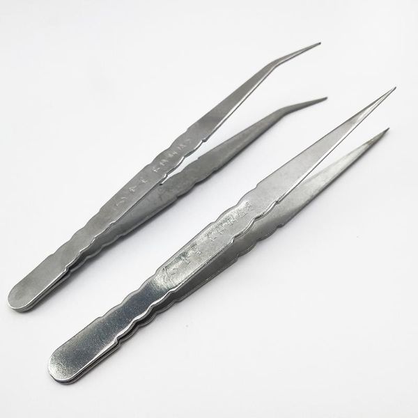 

sewing notions & tools bend+straight excellent quality tweezers stainless steel industrial anti-static cross tweezer accessories, Black