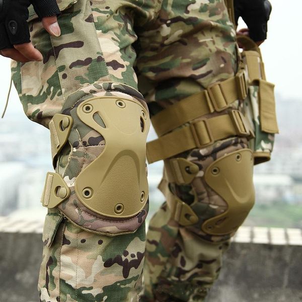 

elbow & knee pads outdoor sports training hunting skating support safety euipmentmilitary tactical army, Black;gray
