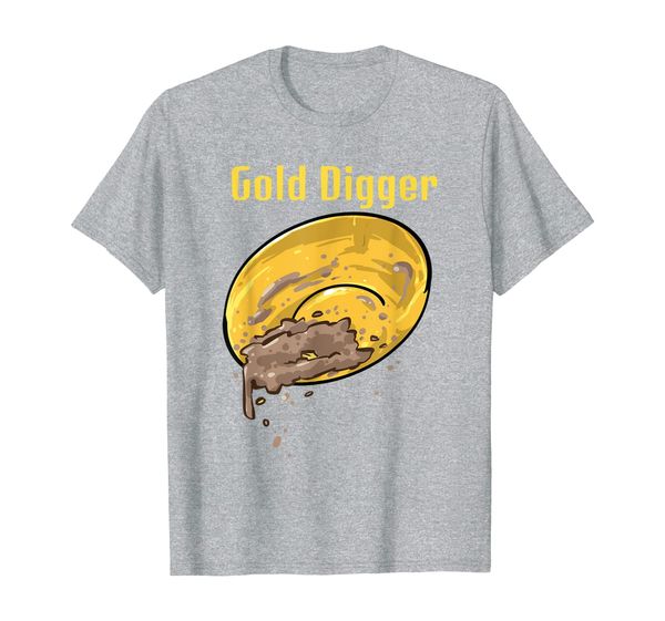 

gold prospector mining gold digger pan panning tshirt, White;black