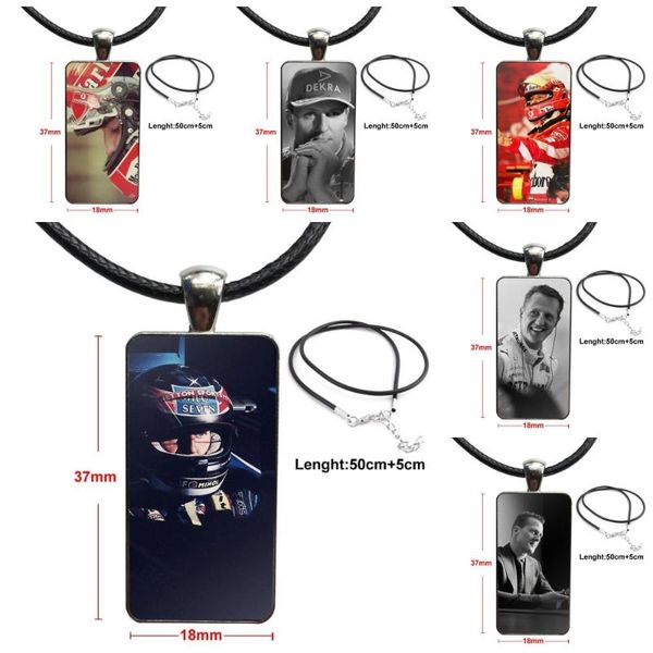 

pendant necklaces glass cabochon choker rectangle necklace steel color jewelry for girls michael schumacher, Silver