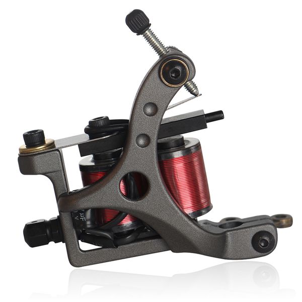

new cast-iron dual-coiled coils tattoo machine 10 warp coils handmade tattoo gun machine for liner shader 5 colors for choice