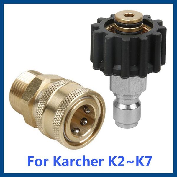 

water gun & snow foam lance high pressure washer car 2600psi brass connect adapter set 1/4 inch quick m22 female + 3/8" disconnect plug