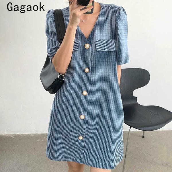 

office lady women mini dress summer solid button straight wild dresses korean chic simple fashion vestidos 210531, Black;gray