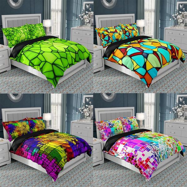 

bedding sets luxury euro king size set for teens gift colorful block comforter cloth geometric duvet cover nordic bed