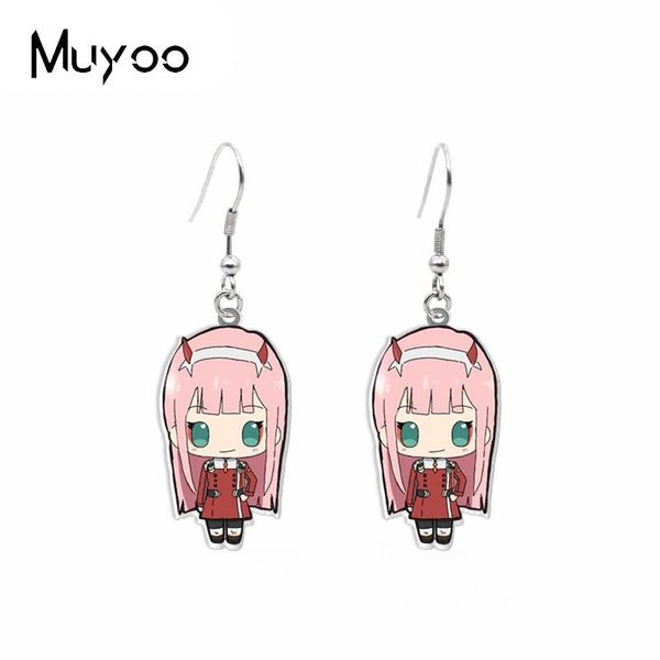 

dangle & chandelier 2021 anime kawaii darling in the franxx characters epoxy acrylic resin fish hook earrings, Silver