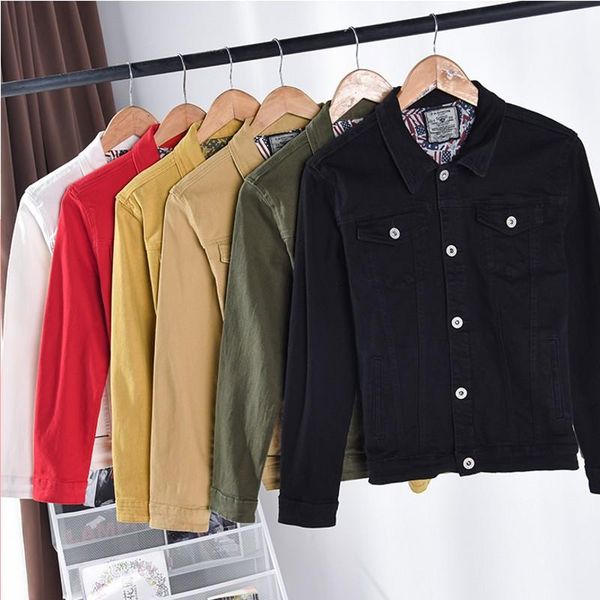 

men's jackets autumn winter fashion short denim slim man casual coat s cotton 4colors outerwear male jean outwear, Black;brown