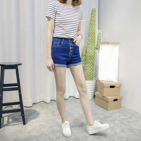 

summer high tail button for women old jeans with pockets slim casual gerold denim shorts, White;black
