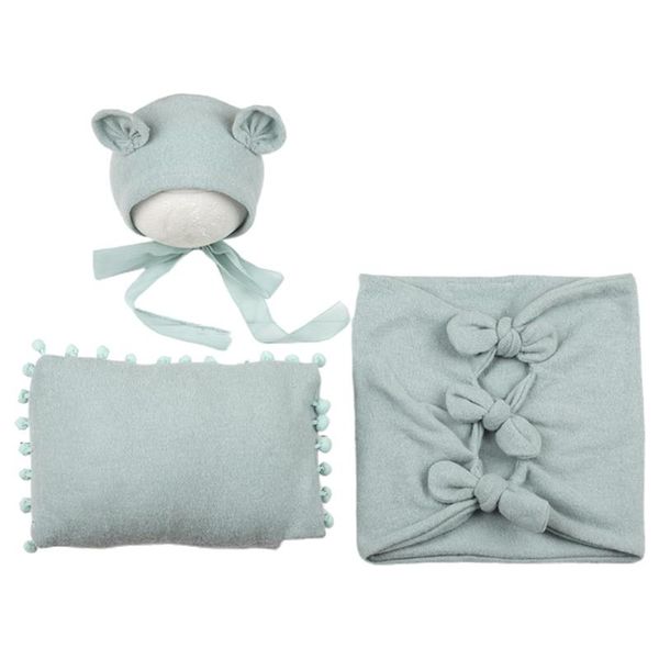 

blankets & swaddling w3jf 3pcs/set baby hat pillow wrap infants po shooting accessories born pography props
