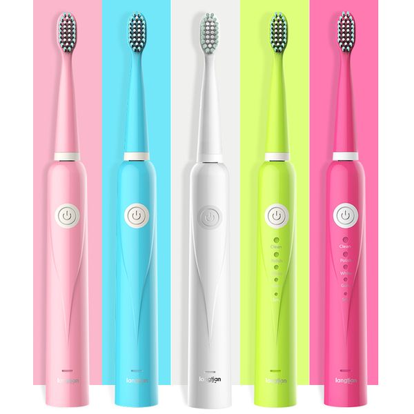 

electric toothbrush for children kids adults 5 modes ultrasonic toothbrush travel rechargeable sonic tooth brush 4 heads lt-z08a