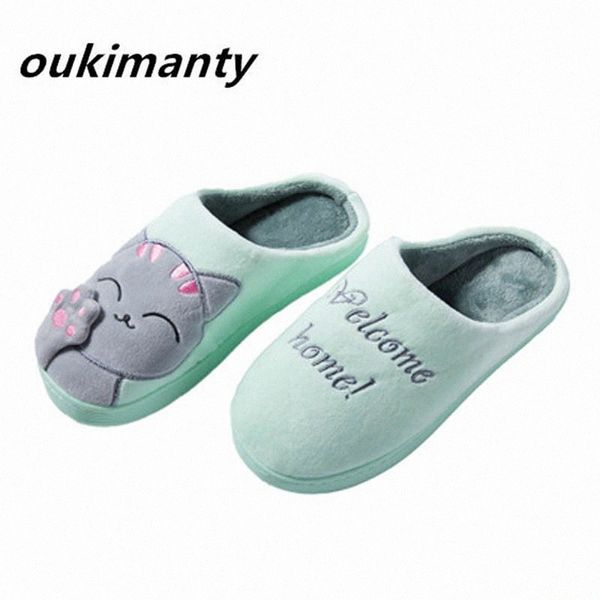 

6 colors plush warm cute women slippers winter slippers indoor bedroom home shoes soft warm #y0100083y 21o4#, Black