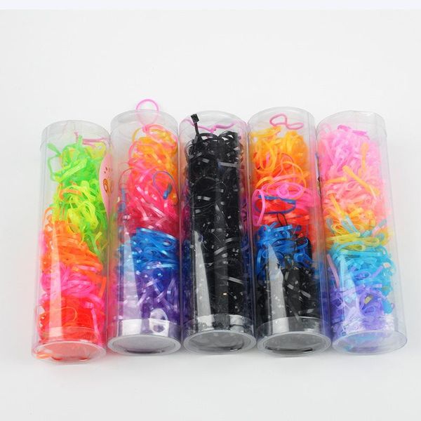 

pack of 46pcs children's candy color small high elastic rubber band barrel korean hair circle ladies hair accessories g024, Slivery;white